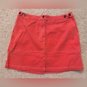Wildfang Essential Denim Work Skirt 1X, washed coral